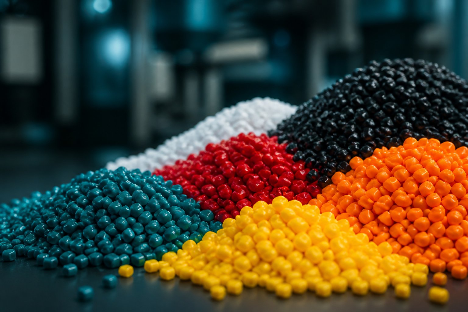 Colour and black masterbatch polymer pellets